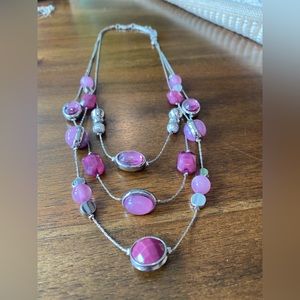 Light purple, multi-strand necklace